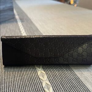 Gucci Dark Leather Eyeglass Case Used